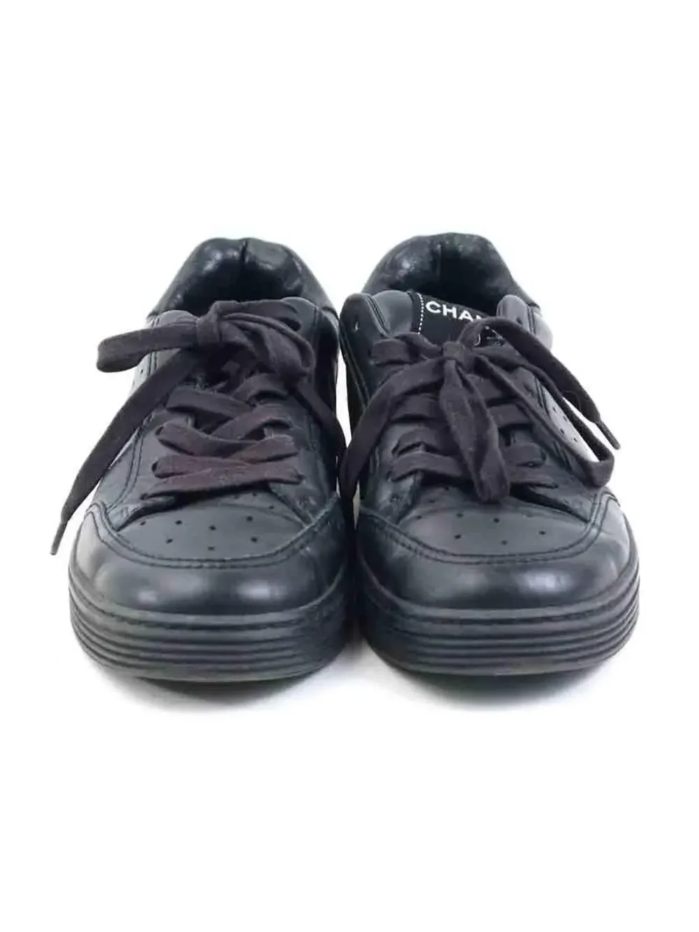 Auth Chanel Sneakers Black Leather - #302903C33B